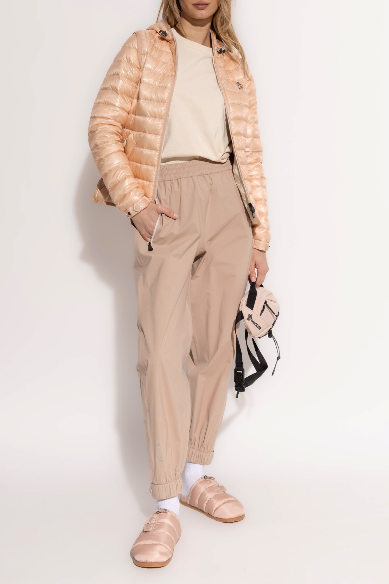 MONCLER☆GRENOBLE ツイル パンツ 38 LADIES モンクレール MONCLER パンツ GRENOBLE グルノーブル ジョギング